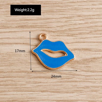 10PCS Cute Enamel Lips & Lipstick Charms – Pendants for Jewelry Making, Earrings, Necklaces & Bracelets DIY Crafts