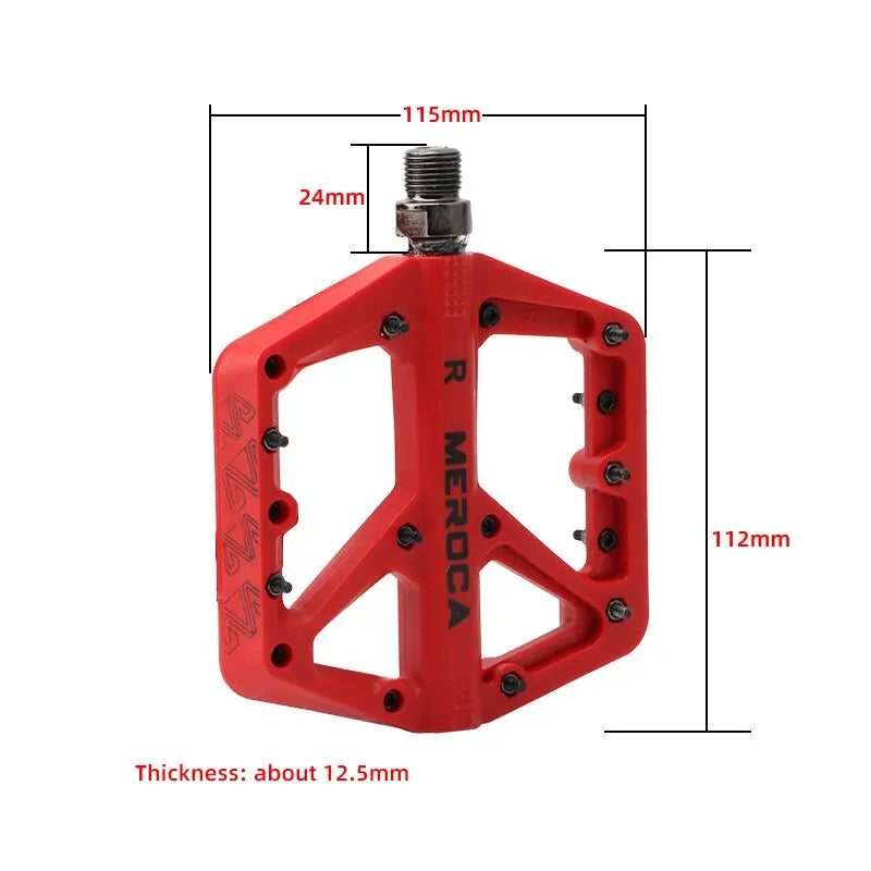 Ultralight Nylon Fiber Bicycle Pedals with Du Bearing - Widened Design for BMX & MTB - High-Quality Bike Pedal Accessories