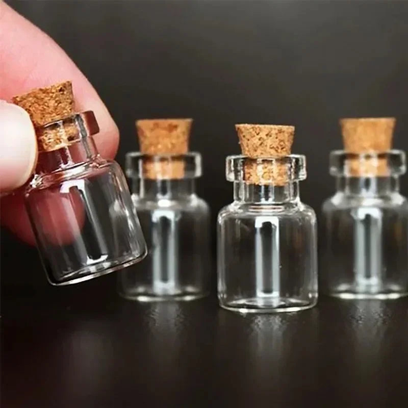 Mini Glass Bottles with Cork – DIY Transparent Empty Message Bottles for Birthday, Wedding, and Party Favors Decor