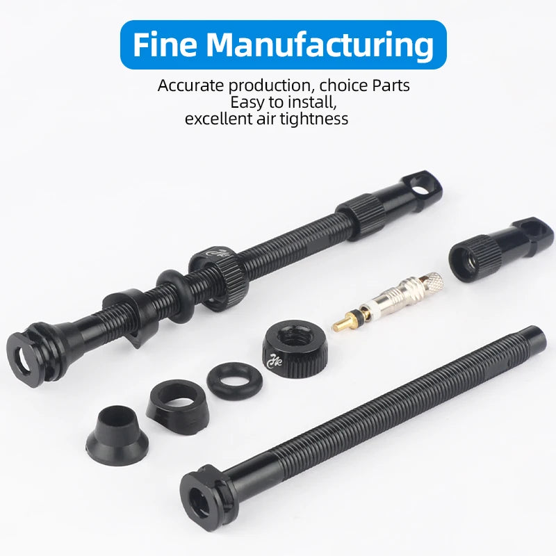 Bicycle Tubeless Presta Valve – Carbon Rim F/V Nipple with Detachable Brass Core & Cap for MTB Tires (40–80mm)