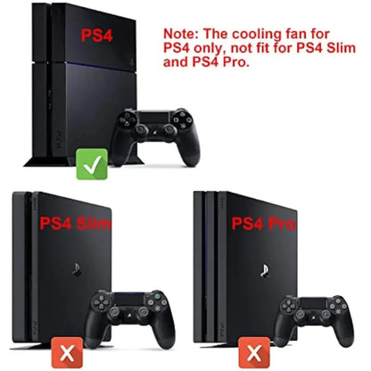 PS4 USB Cooling Fan — External 5-Fan Turbo Cooler with Temperature Control for PlayStation 4