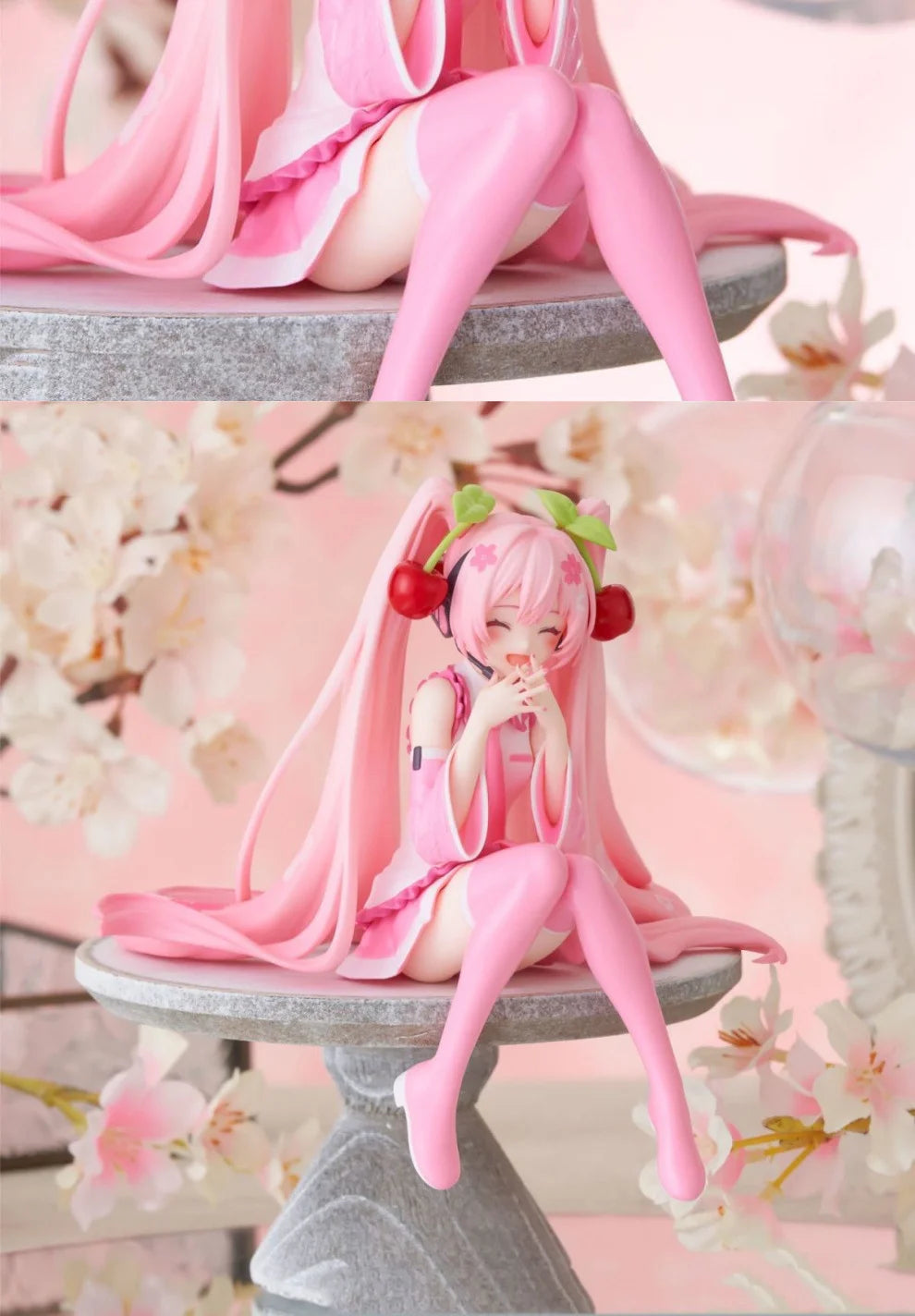 12cm Pink Hair Anime Figurine – Cute Sitting Pose TPR Model for Computer Case Decoration & Collectible Gifts