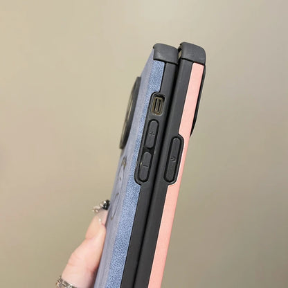 Luxury PU Leather Phone Case for iPhone 14/13/12/15 Pro Max, X, XS, 11, 7, 8 Plus, SE | Soft Turn Fur Back Cover Coque Capa