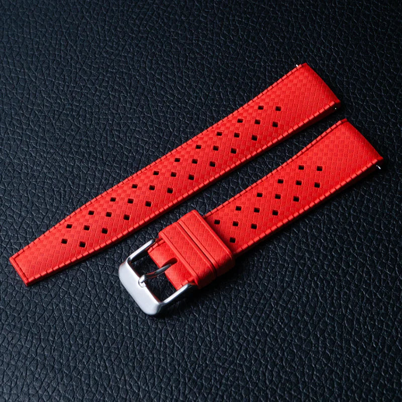 Classic Tropical Style FKM Watch Strap - 18mm, 20mm, 22mm Replacement Band for Seiko, Oris, Citizen
