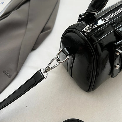 Burgundy Mini Top-Handle Bag for Women — PU Leather Shoulder & Crossbody Handbag 2024 Luxury Designer