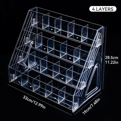 Acrylic Nail Polish Display Organizer – 3/4/5/6/7 Layer Clear Cosmetic & Jewelry Rack Holder