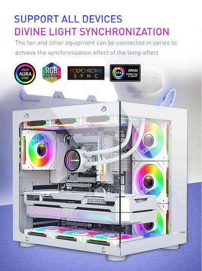 UPSIREN UF-1 PRISM 4 PRO 12cm ARGB Computer Chassis Fan – Quiet 4 Pin PWM Cooling Fan, 45.2CFM Air Volume (600-1500RPM)