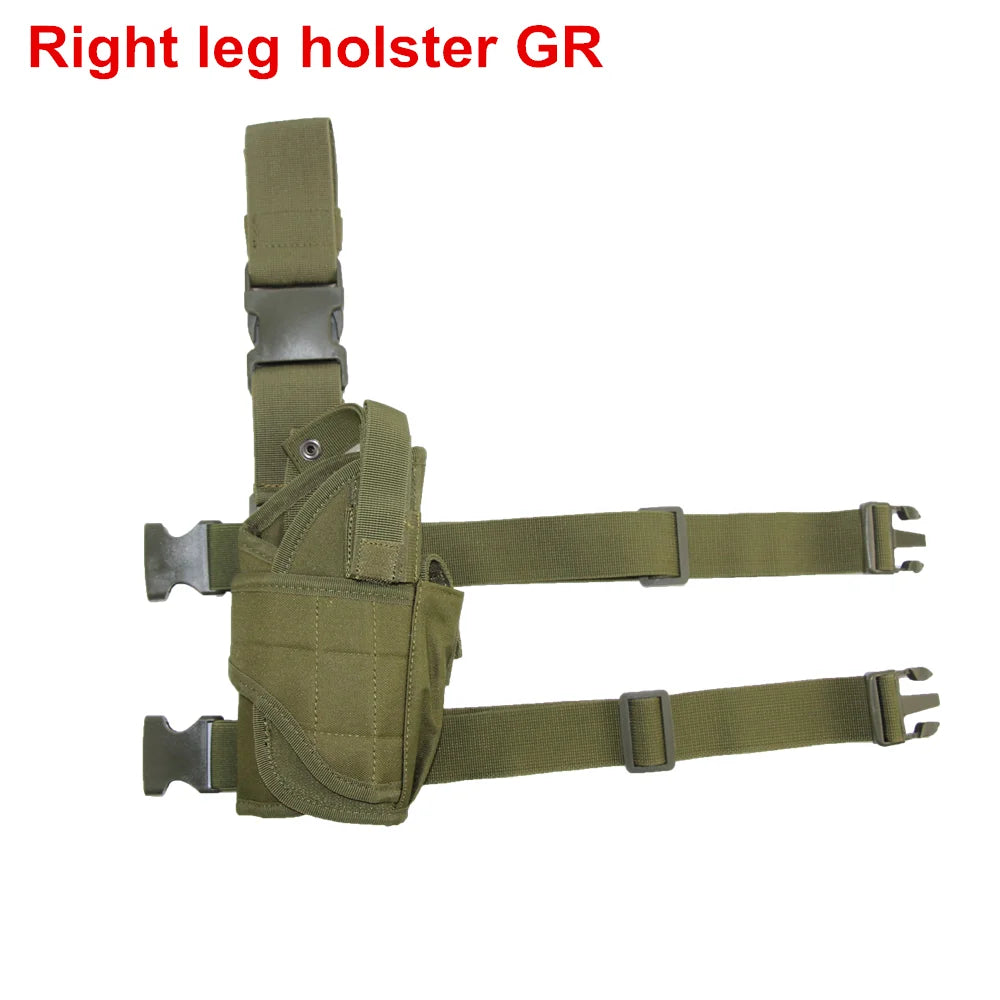 Drop Leg Gun Holster – Adjustable Tactical Pistol Case for GLOCK 17/M9/P226/CZ 75 Revolver, Left/Right Hand, Airsoft & Hunting