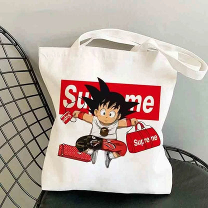 Dragon Ball Anime Canvas Tote Bag – Large-Capacity Eco Shoulder Bag for Women & Students