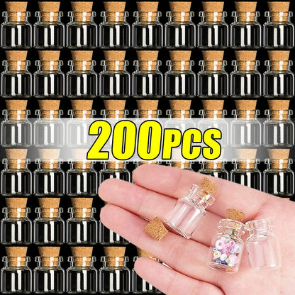 Mini Glass Bottles with Cork – DIY Transparent Empty Message Bottles for Birthday, Wedding, and Party Favors Decor