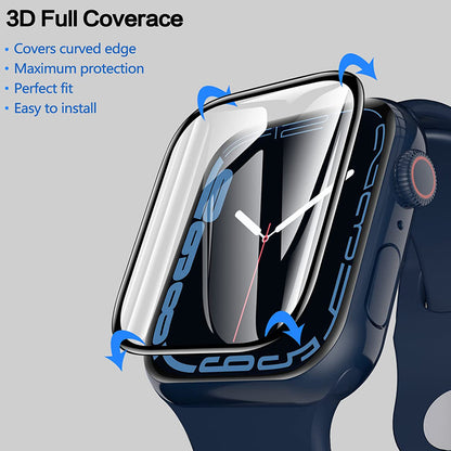 Protector Film for Apple Watch - Curved Screen Protectors for 38mm to 49mm, Compatible with Series 8, 7, SE, Ultra, 9, 10