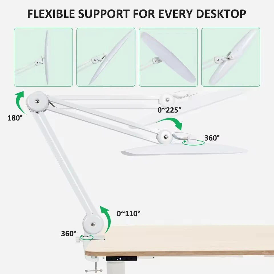 2,200 Lumens LED Task Lamp – Super Bright Desk Light with 117 SMD, 4-Level Dimmable for Home, Office & Beauty Shop