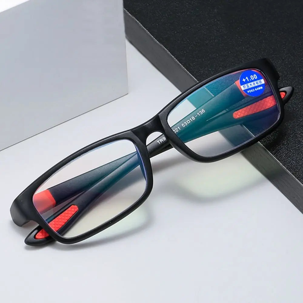 Sports Reading Glasses - Anti-Blue Light TR90 Frame Eyewear for Men & Women (+100 to +400)