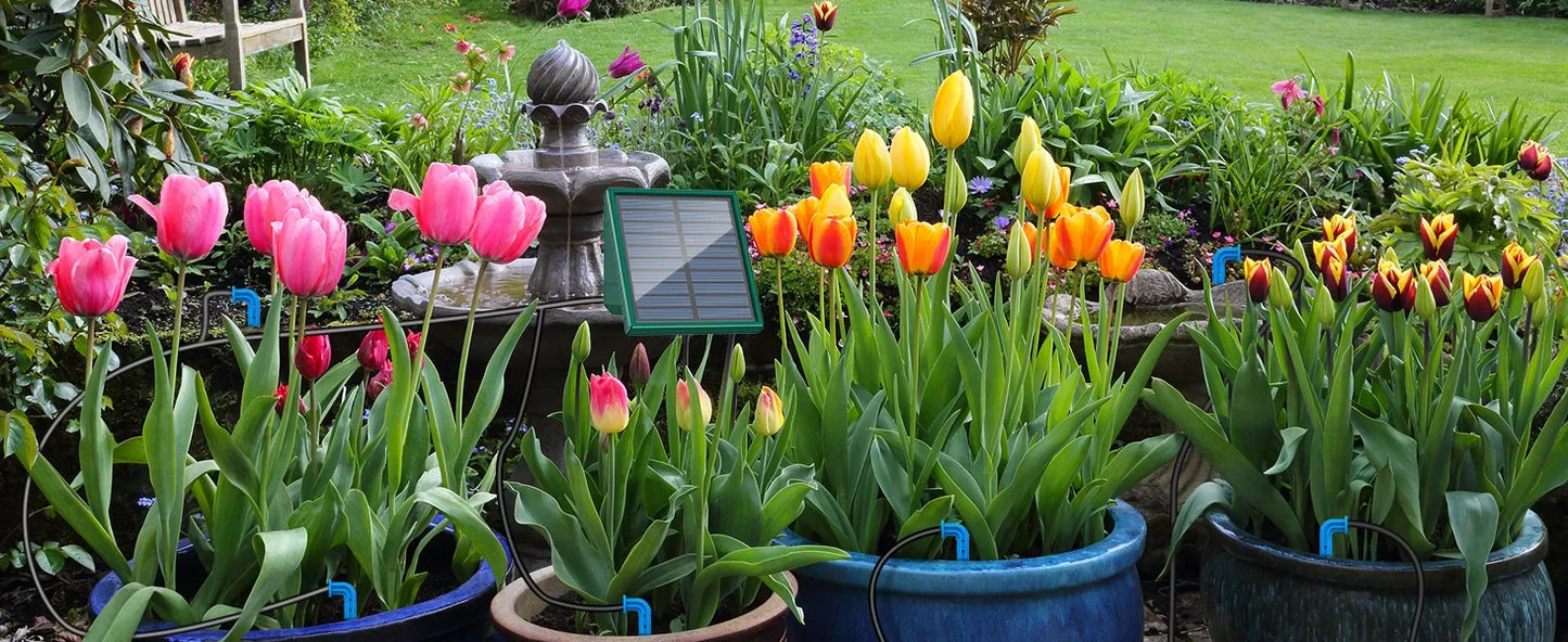 Solar Garden Drip Irrigation System — Automatic Balcony Watering DIY with Drip Hose