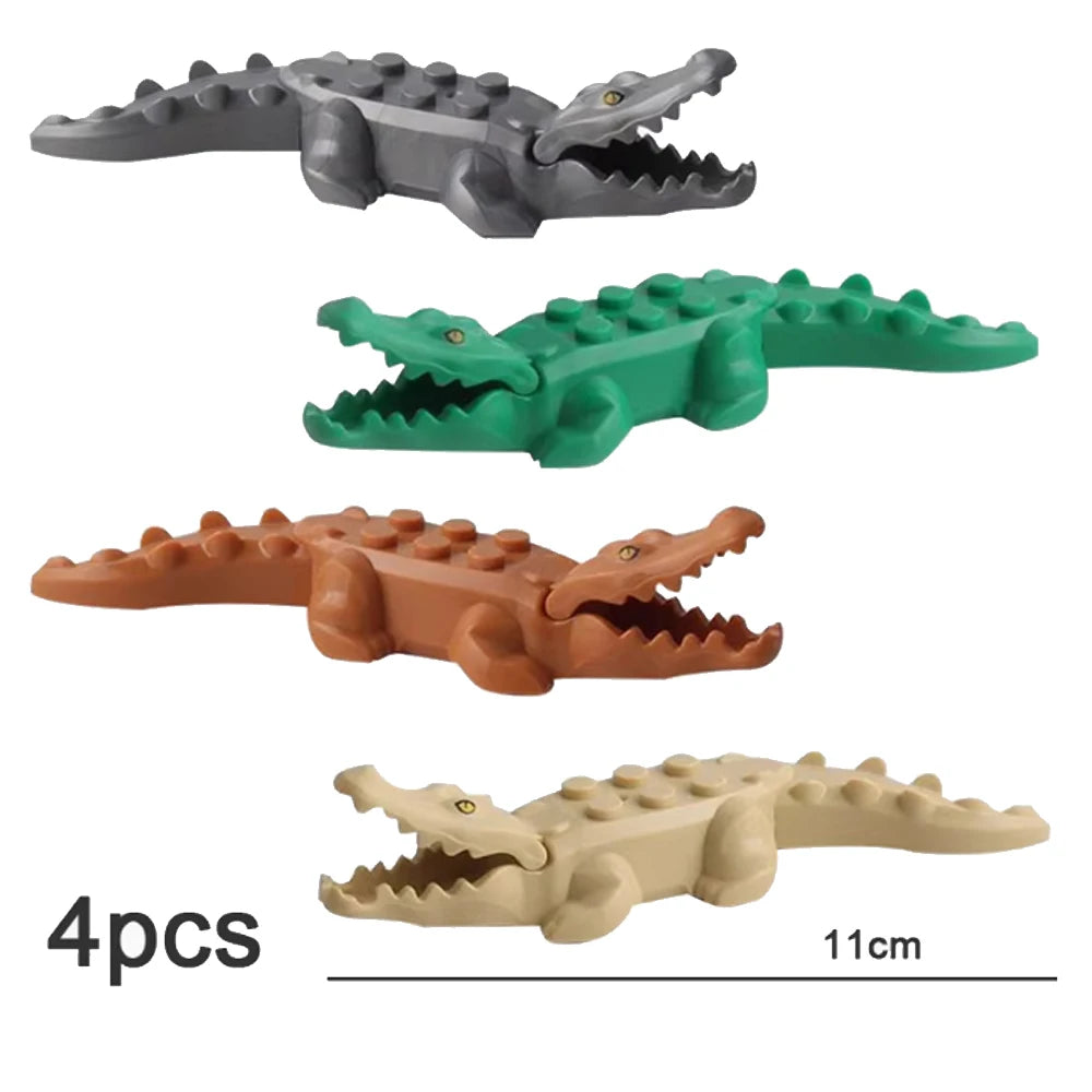 MOC Animal Scene Building Blocks – Zoo & Wildlife DIY Toy Bricks with Ducks, Cats, Dogs, Penguins, Eagles, Wolves, Bears, Deer, Sharks, Snakes, Mice, Sheep (K055)