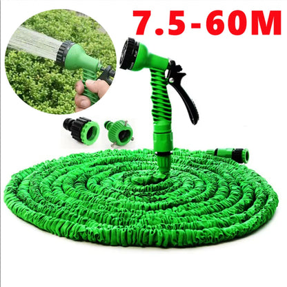 25FT–200FT Expandable Garden Hose – Lightweight Durable Watering Tool with 7-Function Spray Gun