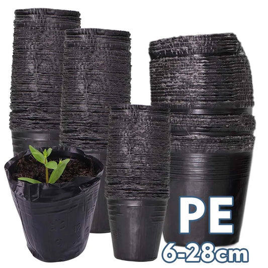 50pcs Black Plastic Seedling Pots – Breathable Nursery Containers for Seed Starting & Plant Cuttings