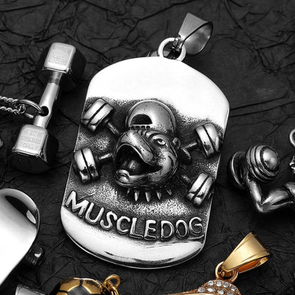 Messi, Ronaldo, Mbappé Football Jersey Necklace – Stainless Steel Dumbbell Pendant Chain for Men, Punk Gym Style