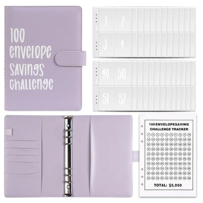 100 Envelopes Money Saving Challenge Binder – Password Lock Budget Organizer for Cash, Expense & Cost Management Notebook Binder