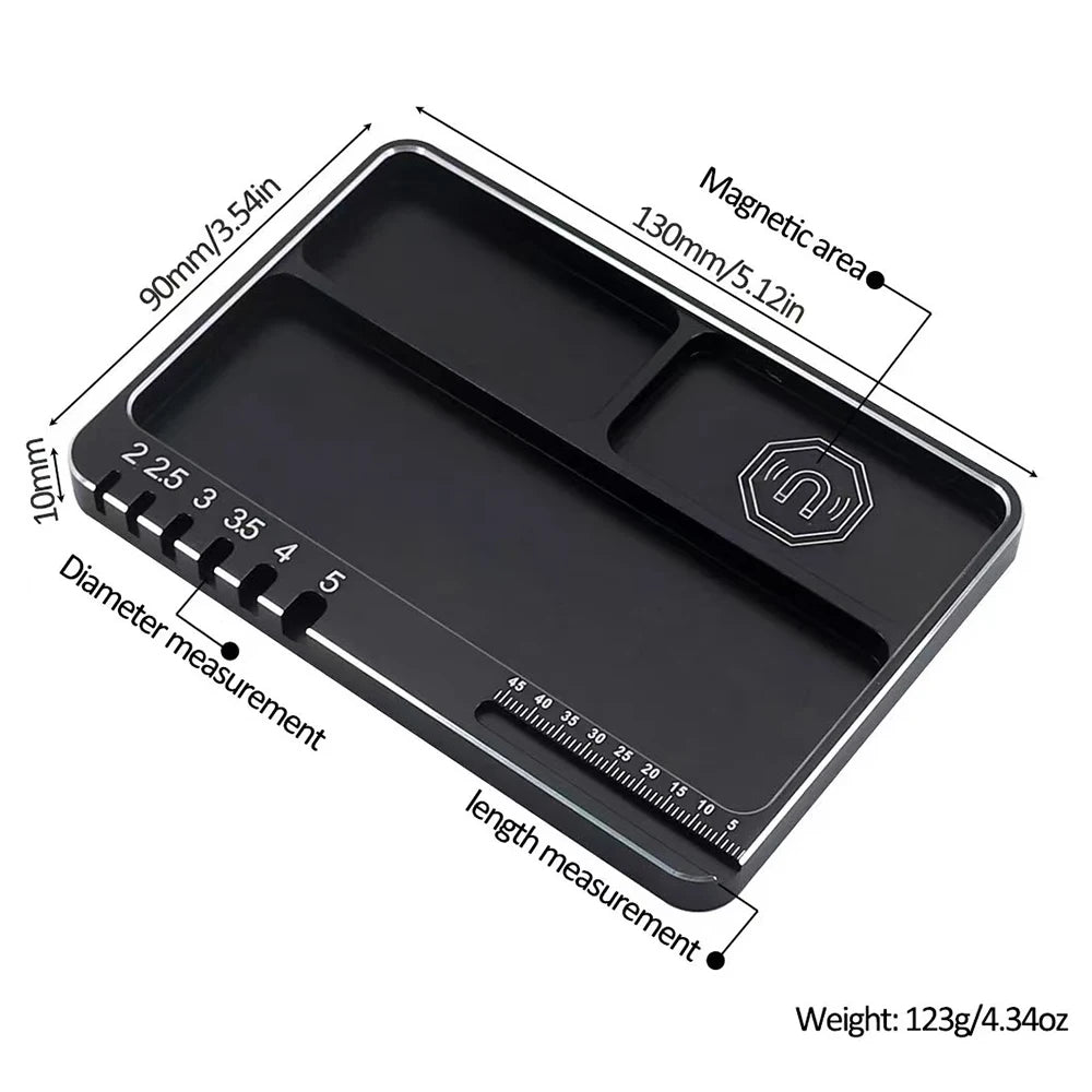 9IMOD RC Screw Tray – Magnetic Aluminum Alloy Storage Plate for RC Airplane, Car, Boat Repair Tools