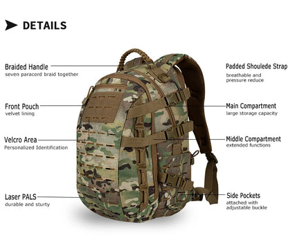 YAKEDA Hunting Backpack – Multi-Functional MOLLE Dragon Egg Bag, Waterproof & Wear-Resistant