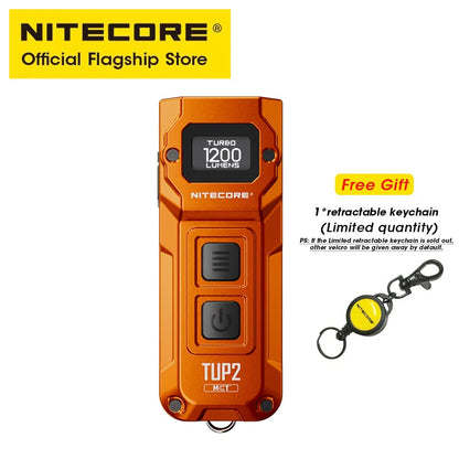 NITECORE TUP2 Mini EDC Keychain Flashlight – USB-C Rechargeable 1200 Lumen for Camping