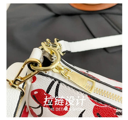 2025 Modern Vintage Cherry Crossbody Bag – Mahjong-Style Chain Shoulder & Underarm Bag, Women’s Light Luxury