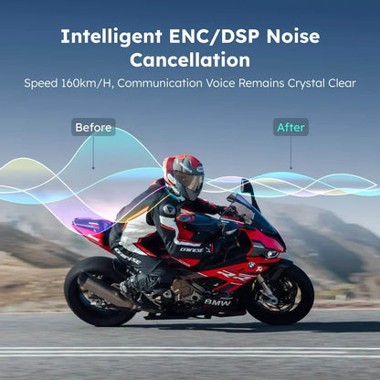 ASMAX Z1 Motorcycle Bluetooth Intercom — IP67 Waterproof Helmet Headset with 2 Chips, 8-Core, HiFi Speakers, ENC & 42-Min Fast Charging