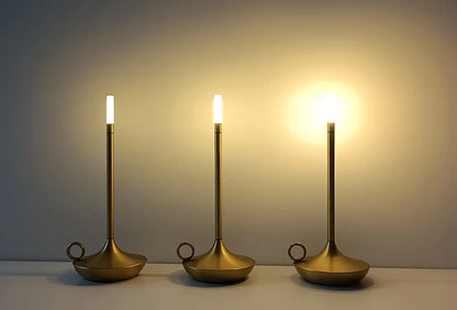 Rechargeable LED Candlelight Table Lamp - Touch Control Night Light for Restaurant, Bar & Desktop Decor