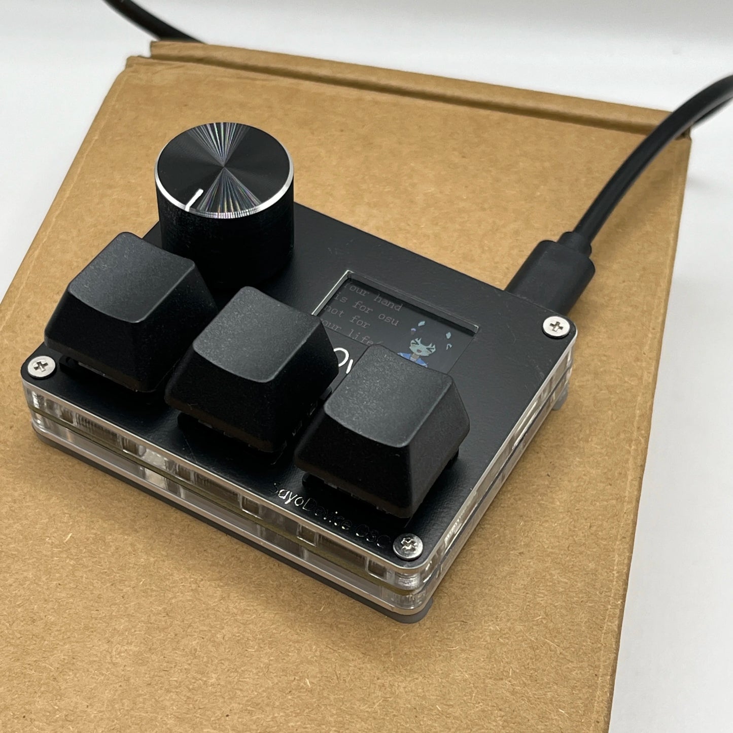 O3C SayoDevice OSU O3C Rapid Trigger Hall Switches – Magnetic Pink Keyboard Switches with Knob, Screen Copy & Paste Shortcut