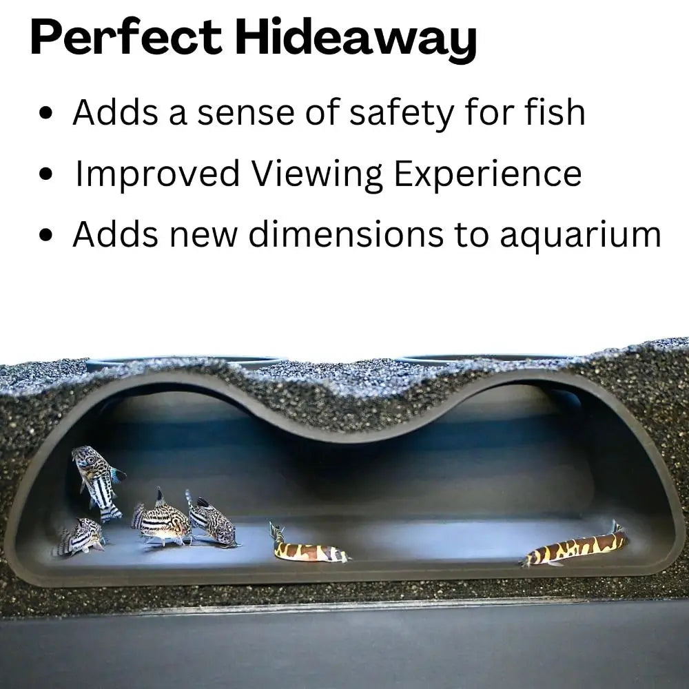 Multifunctional Aquarium Tunnel Cave – Under Gravel Two-Hole Fish Tank Decoration with Curved Design