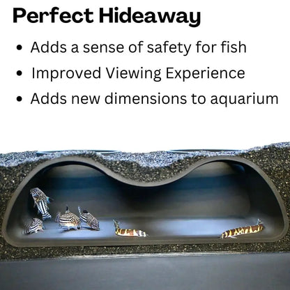 Multifunctional Aquarium Tunnel Cave – Under Gravel Two-Hole Fish Tank Decoration with Curved Design