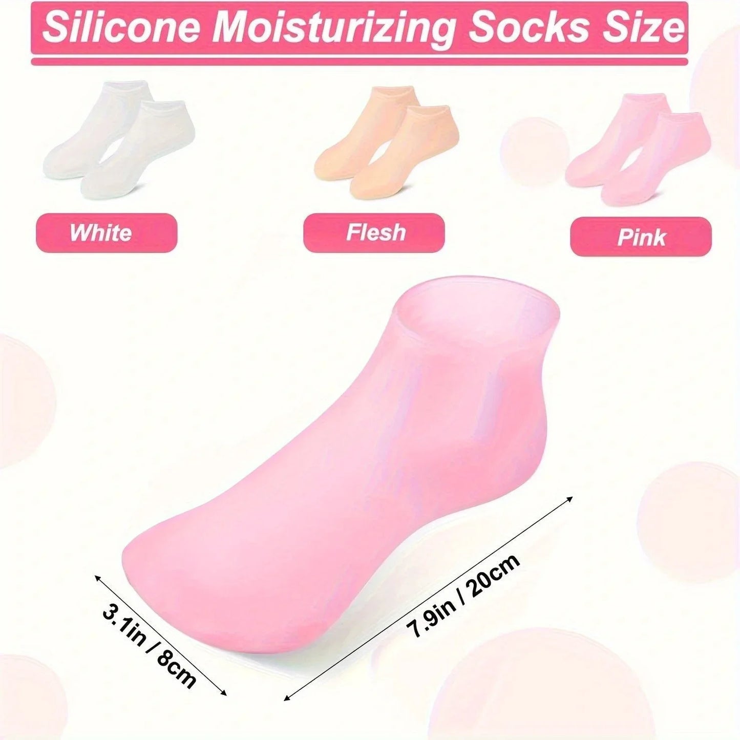 2PCS Silicone Foot Care Socks – Moisturizing, Softening Dry & Cracked Heels for Men & Women