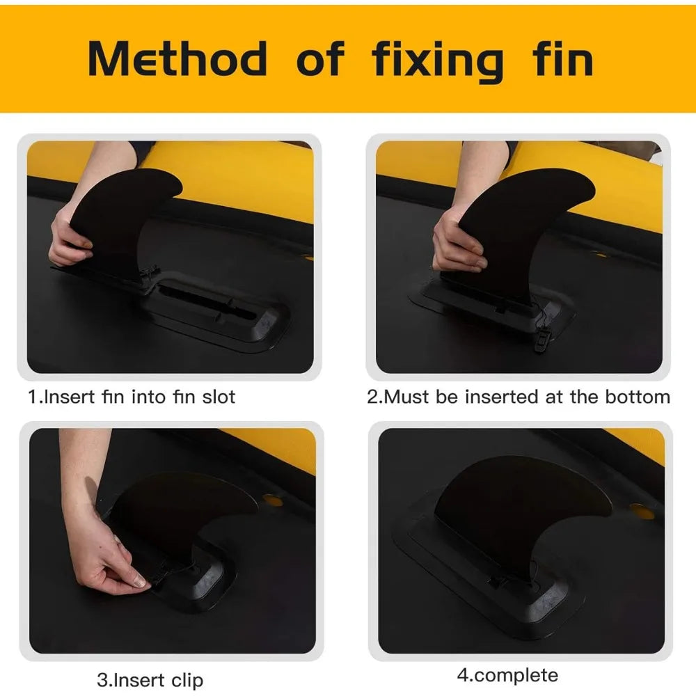 1-2 Person Professional Series Kayak – Lightweight Inflatable Sit-in Boat Set with Paddle for Emergency & Outdoor Use