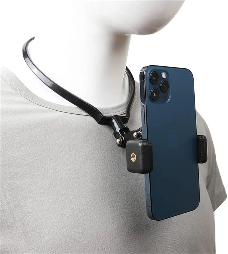 Hands-Free Wearable Neck Holder – Universal Lazy Phone Stand, Hanging Mount for iPhone 15 Pro Max, Samsung, GoPro, Dock Station Bracket