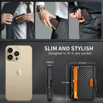 RFID Blocking Men’s Slim Pop-up Wallet – Minimalist Bifold Credit Card Holder