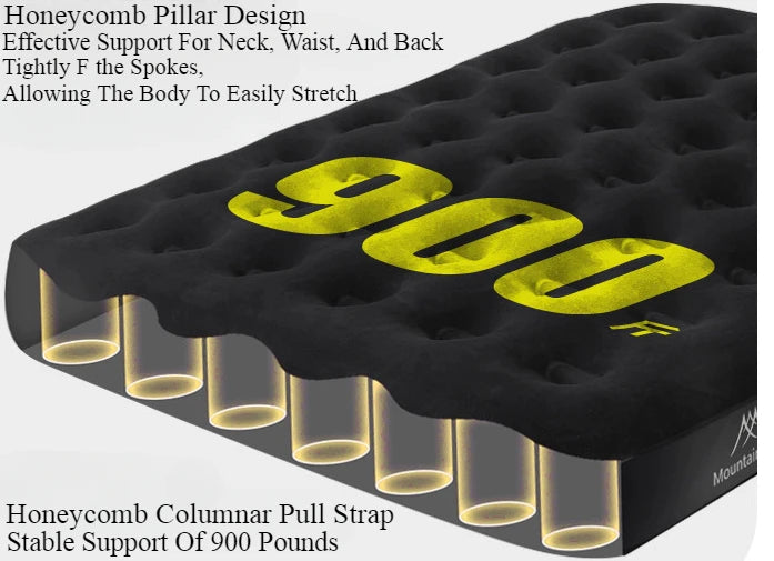 MOUNTAINHIKER 2025 Inflatable Air Mattress - PVC Glamping Camping / interior Bed Mat with Built-In Pump for 1-3 Person