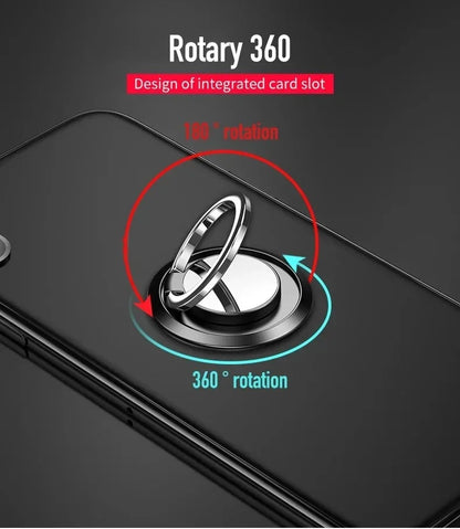 360° Rotating Finger Ring Holder Stand - Magnetic Car Mount & Universal Phone Back Sticker Pad Grip