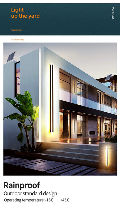 Outdoor Wall Lamp – IP65 Waterproof LED Long Corridor & Staircase Light, Balcony, Villa & Garden Entrance Lighting