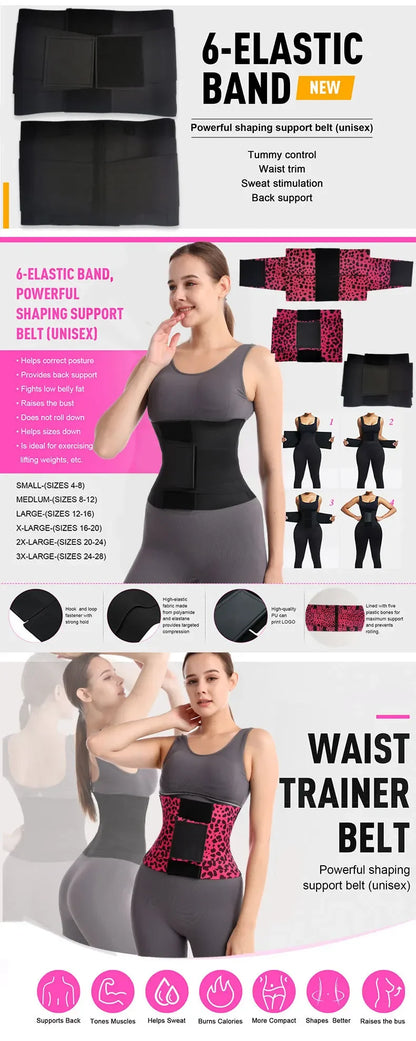 Waist Cincher Belt — Tummy Control Body Shaper with Triple Wrap Corset, Workout Sweat Band & Gym Slimming Girdle