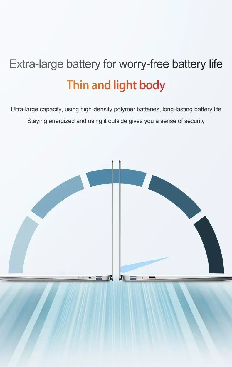 14.1” Ultra Slim Laptop – 16GB RAM, 2TB SSD, Intel N3700, 1920x1080 Display, Windows 11 Pro