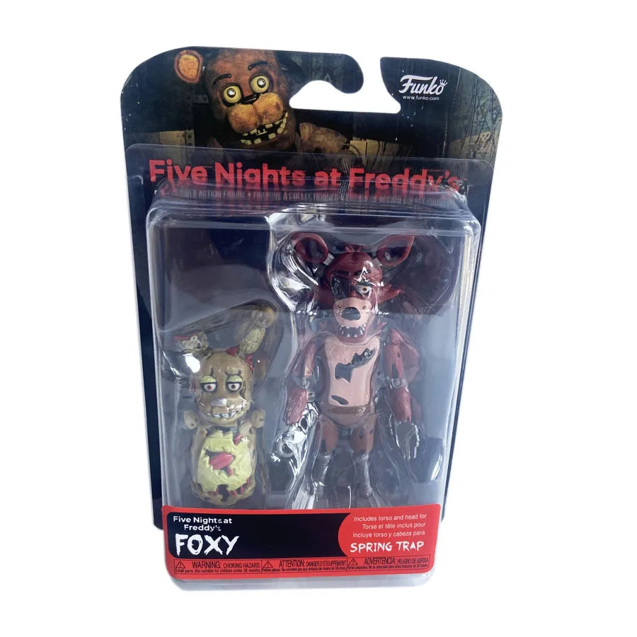 14CM FNAF Action Figures — Movable Nightmare Freddy, Bonnie, Foxy, Chica PVC Collectible Toys with Blacklight Effect