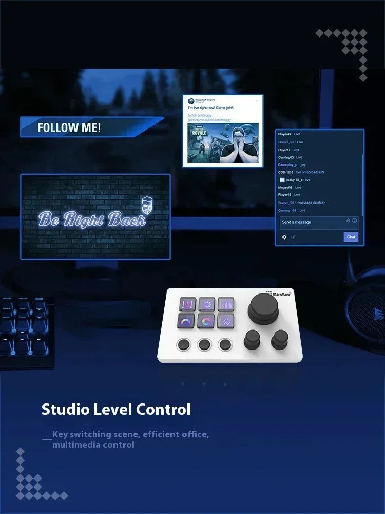 Mirabox N3 Streamdeck Keypad — Mini Customizable Macro Keyboard with Screen & Knob for Desktop