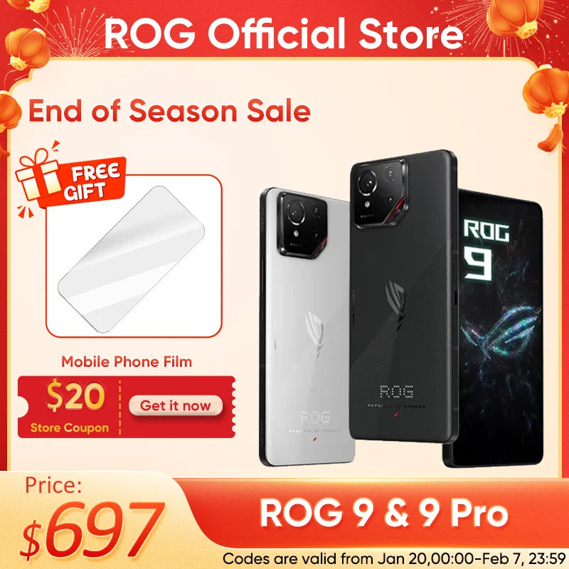 World Premiere ASUS ROG Phone 9 – Snapdragon 8 Elite 5G Smartphone, 6.78'' 185Hz AMOLED Display, 5800mAh, NFC, ROG 9 Pro