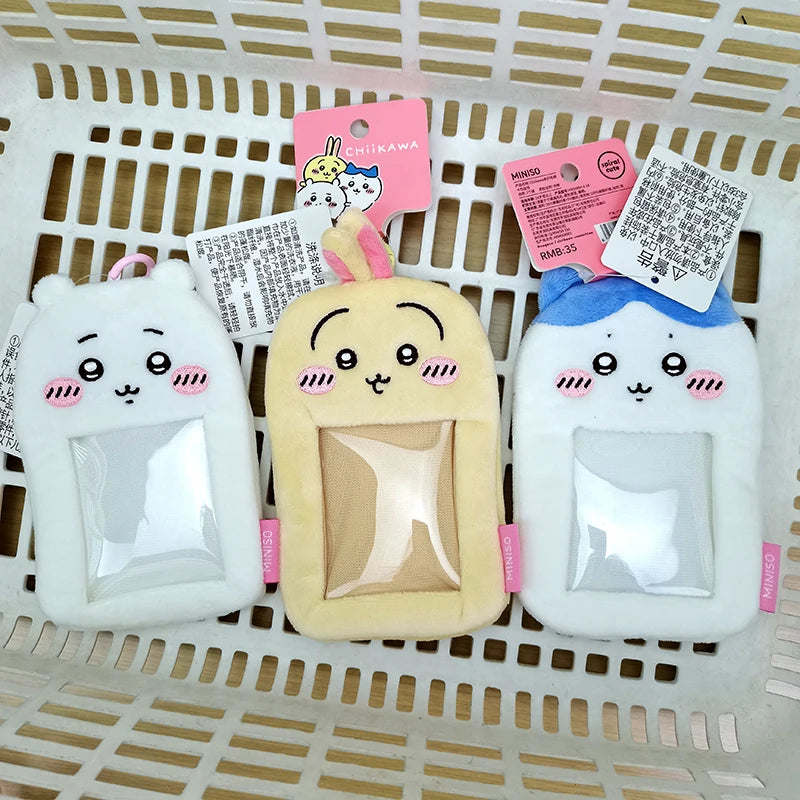 Cute Chiikawa Plush Keychain Card Holder – Portable Waterproof Anime Purse for Girls & Women