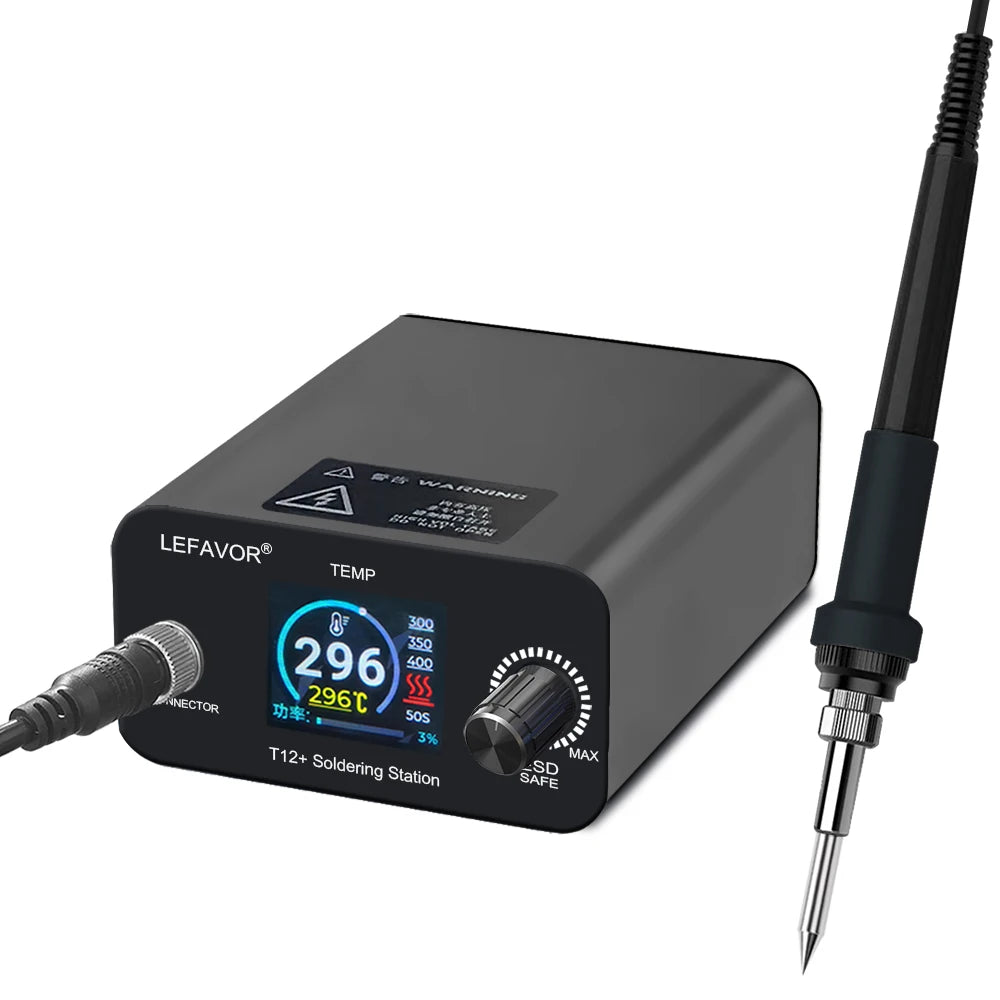 T12 75W Digital Soldering Iron Station – Adjustable Temperature Control, Welding & Rework Microcontroller Tool