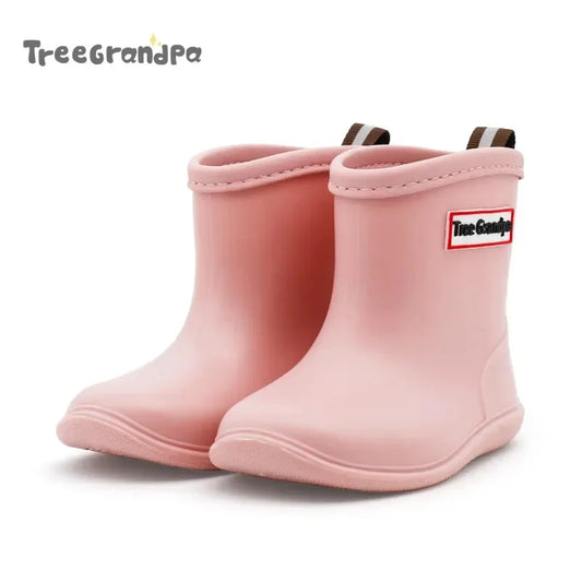 Kids Rain Boots – Waterproof PVC Anti-Slip Mid-Calf Shoes for Boys & Girls