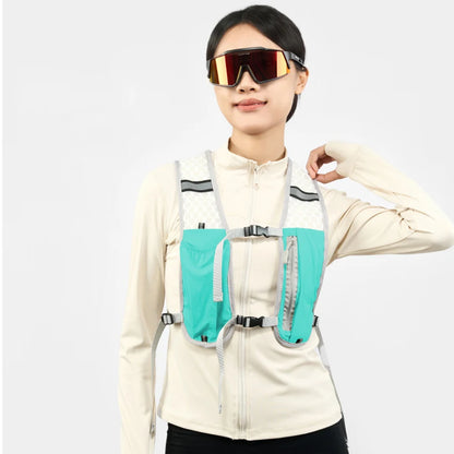 Lightweight Reflective Running & Biking Vest – Hydration Pack with Water Bottle Holder & Phone Storage Chest Bag