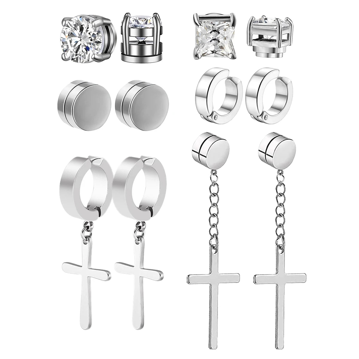 Fashion Magnetic Clip Ear Studs - Non-Piercing Fake Earrings for Men & Women, Jewelry Gift