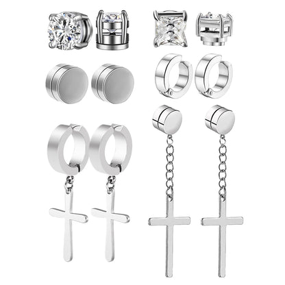 Fashion Magnetic Clip Ear Studs - Non-Piercing Fake Earrings for Men & Women, Jewelry Gift